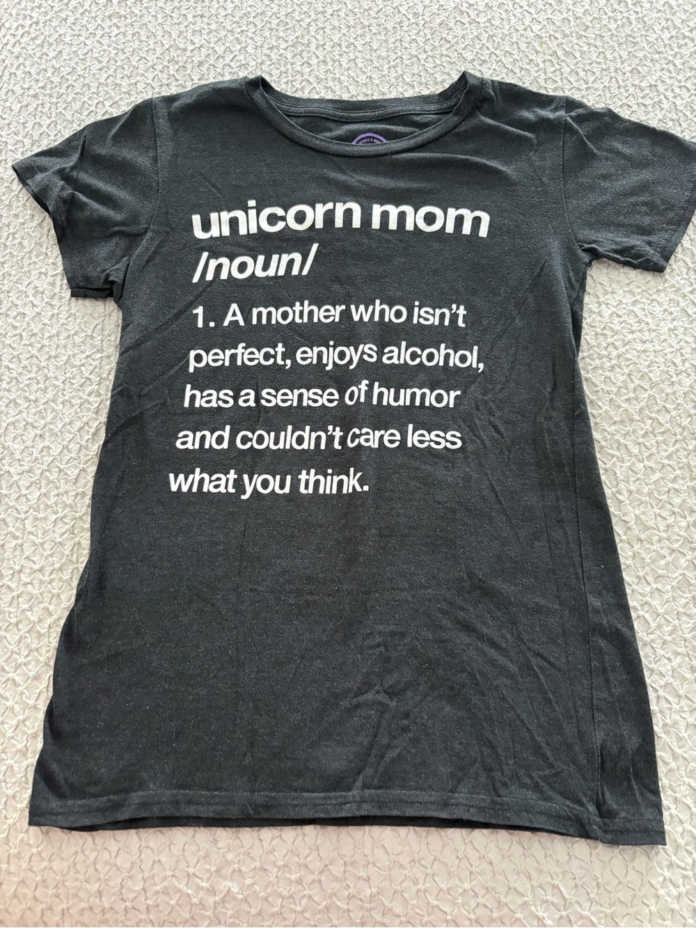 Crazy Dog T-Shirts Black "Unicorn Mom" Graphic Tee